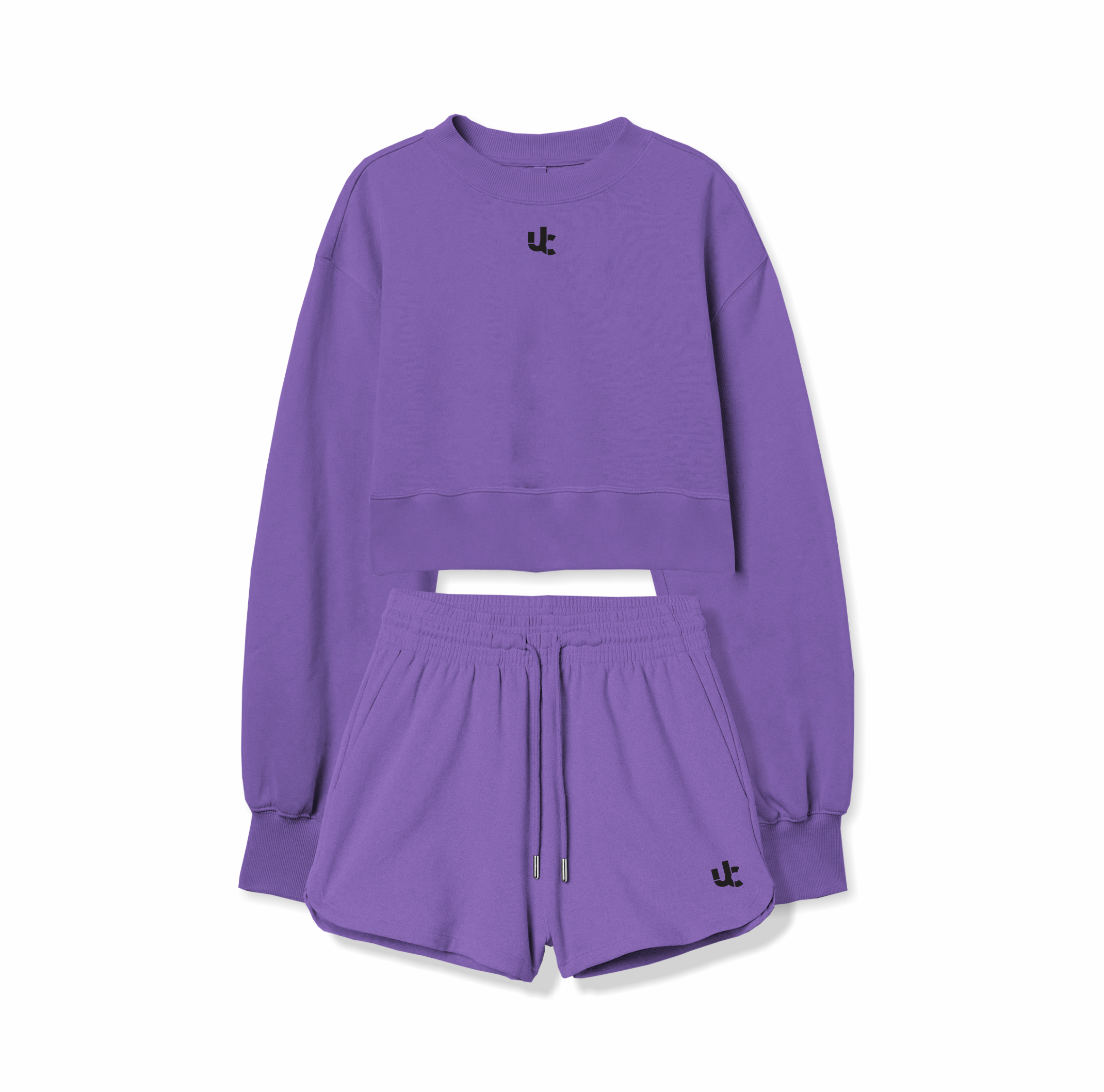 UC Shopping Short With Crop Sweatie (Purple)