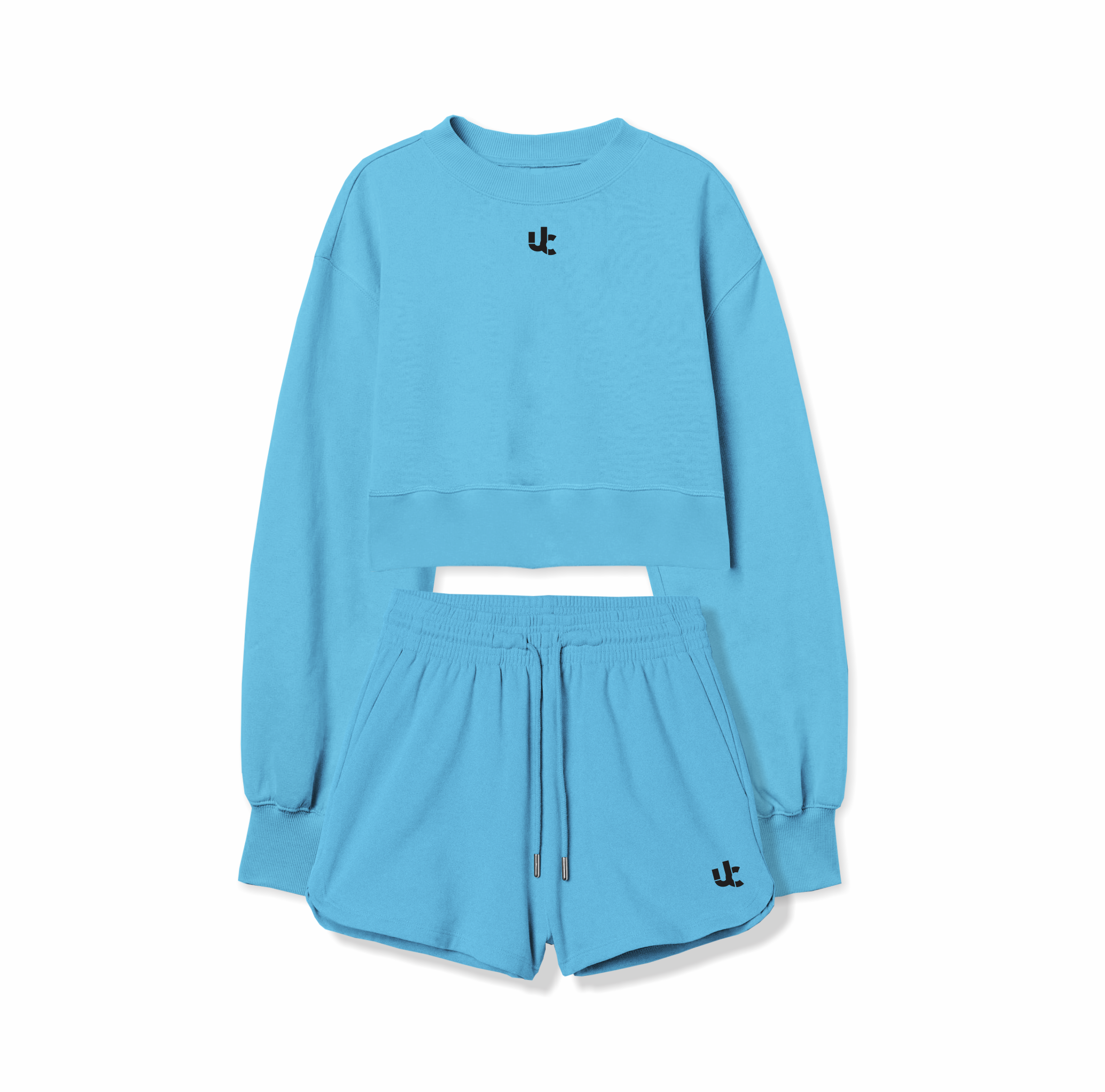 UC Shopping short with crop sweatie (SkyBlue)