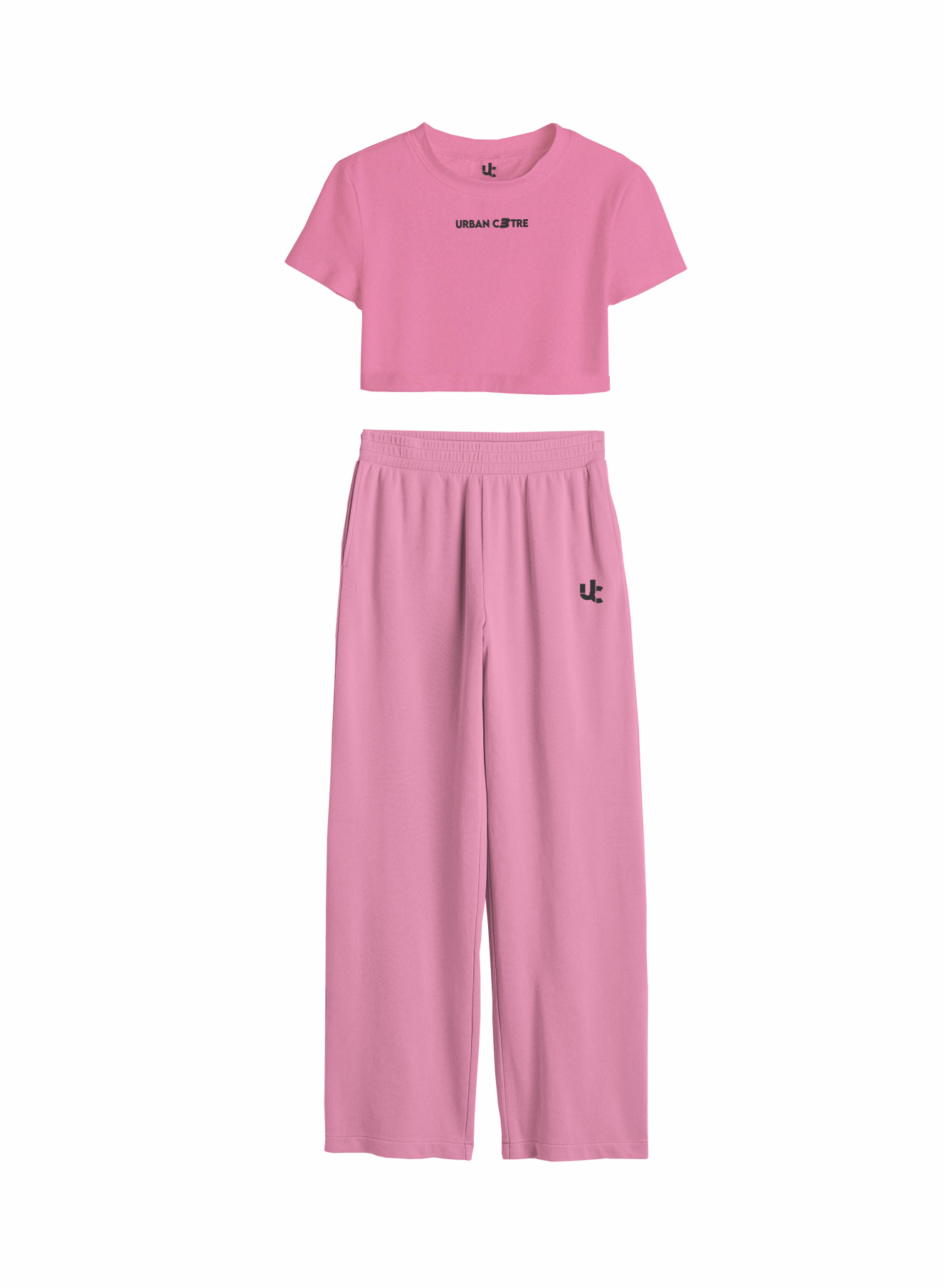 UC Oversized pant with crop top (Pink)